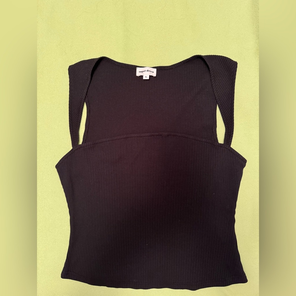 Superdown by Revolve women’s black crop cotton tank top size XL